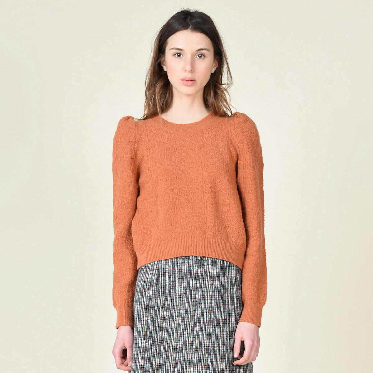 Pull col rond manches longues