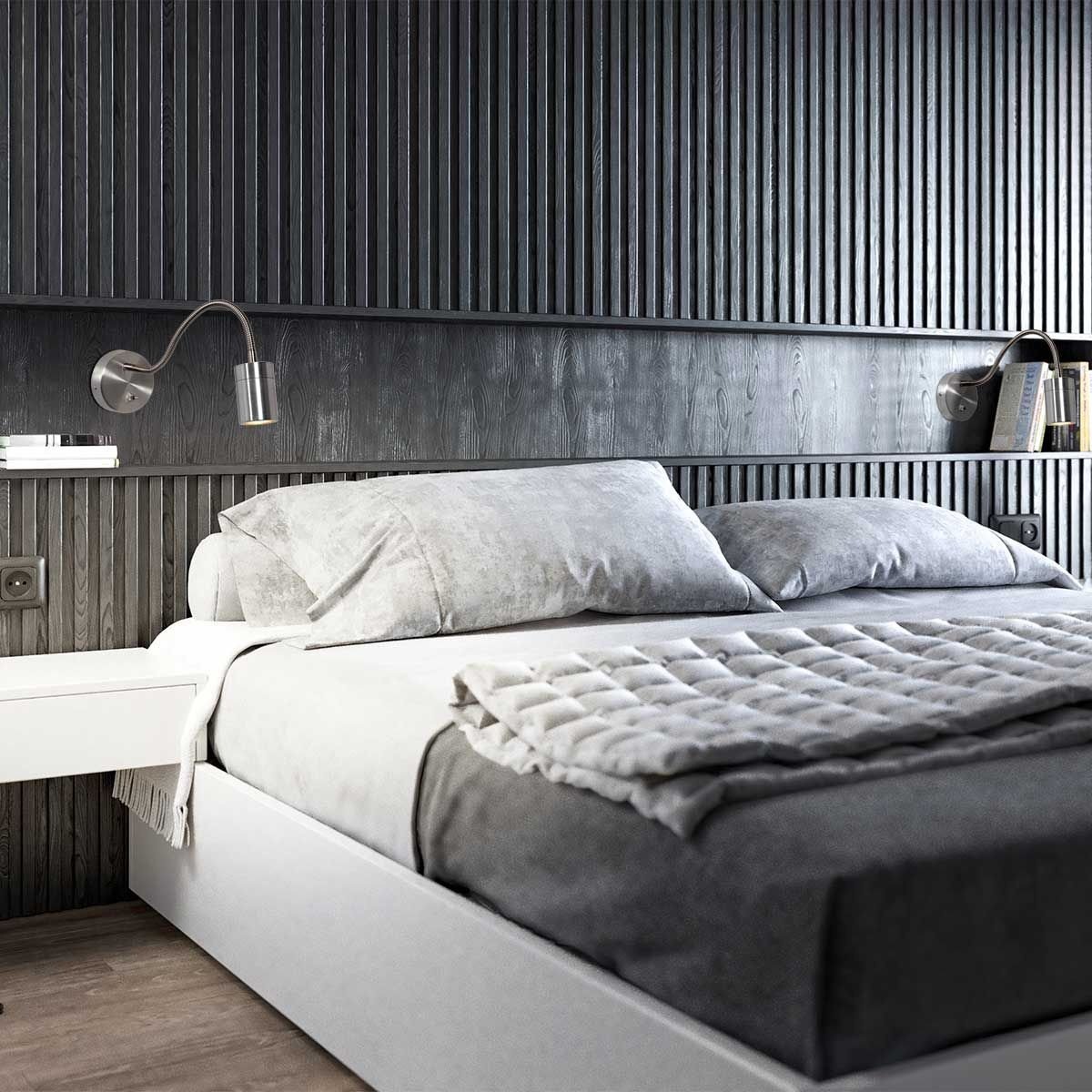 Mexlite - wandlamp - Upround - staal - metaal staal - bedlampje -