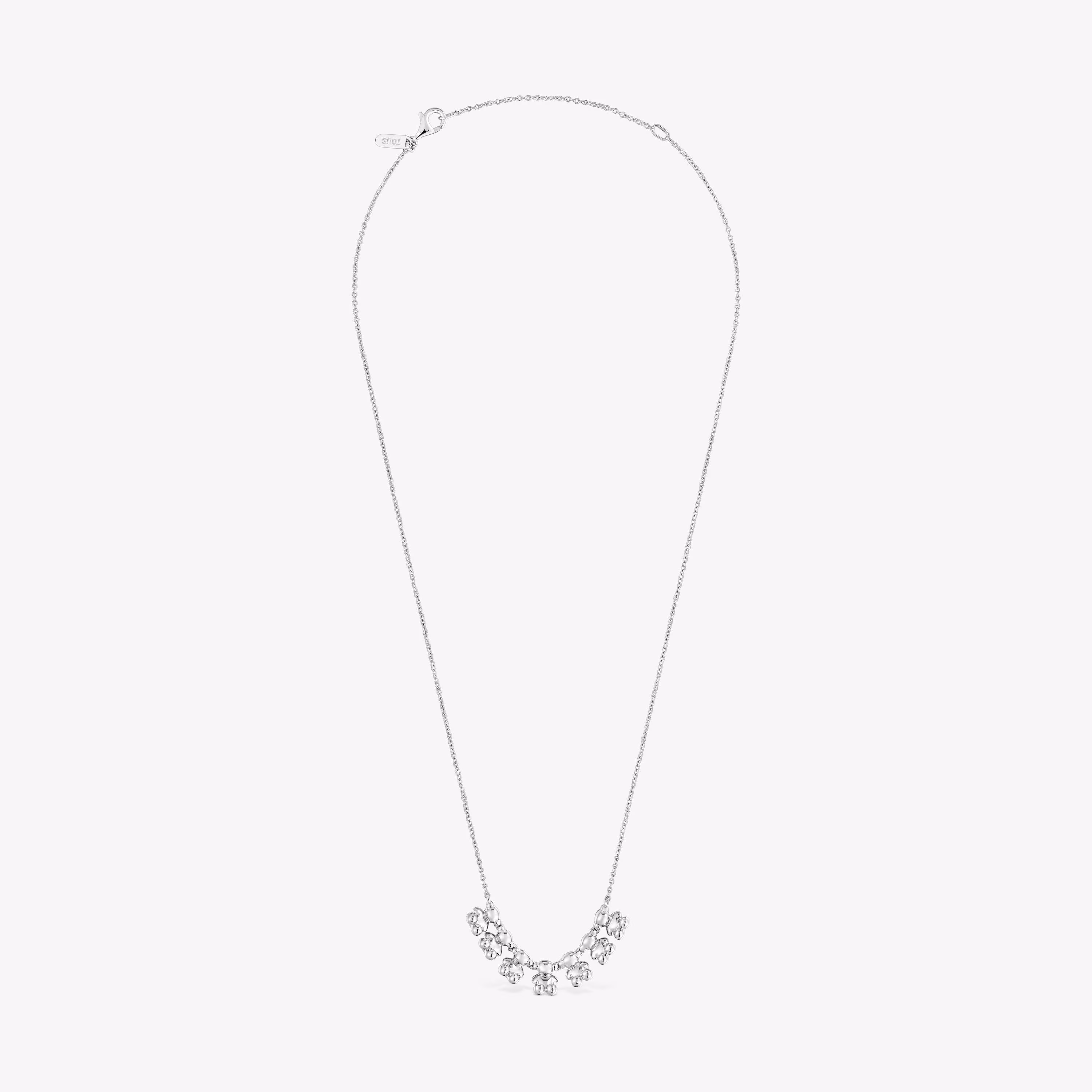 Collar corto de plata y detalle Bold Bear