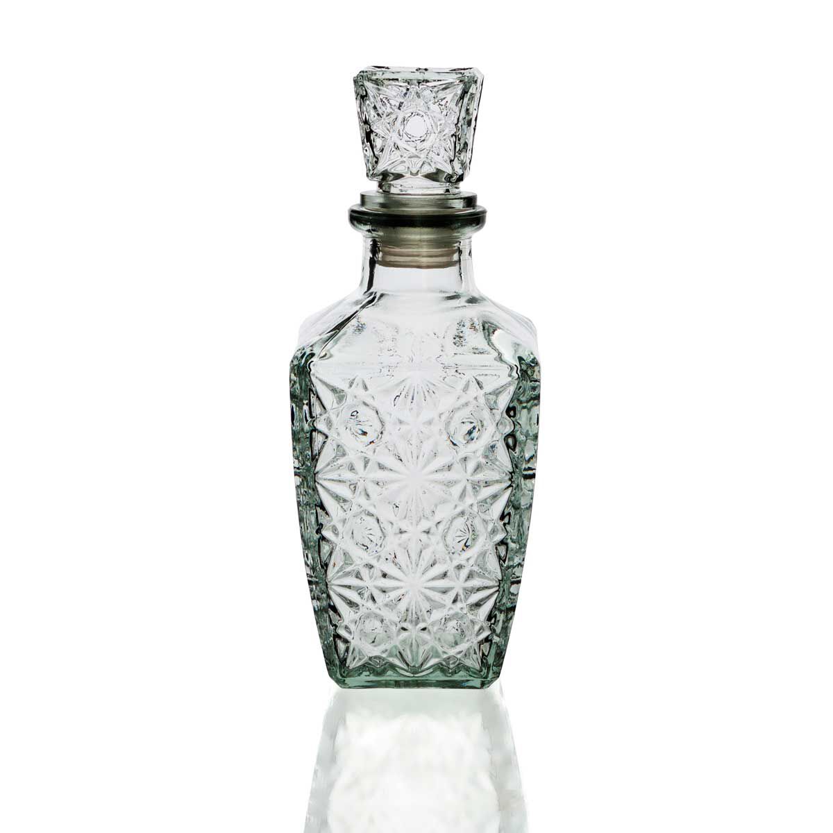 Garrafa de licor retangular em vidro