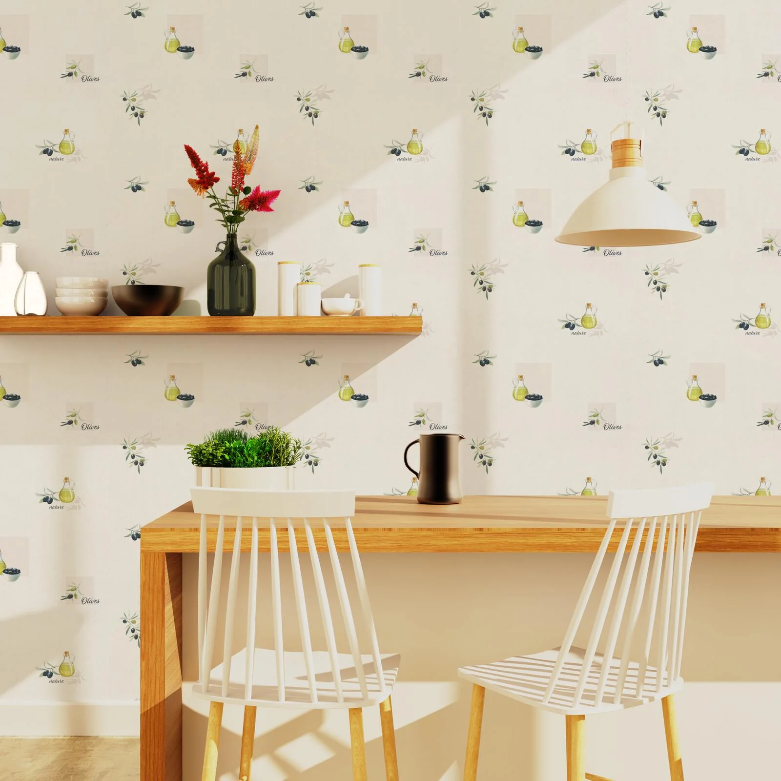 Papier peint intissé OLIO coloris blanc cassé