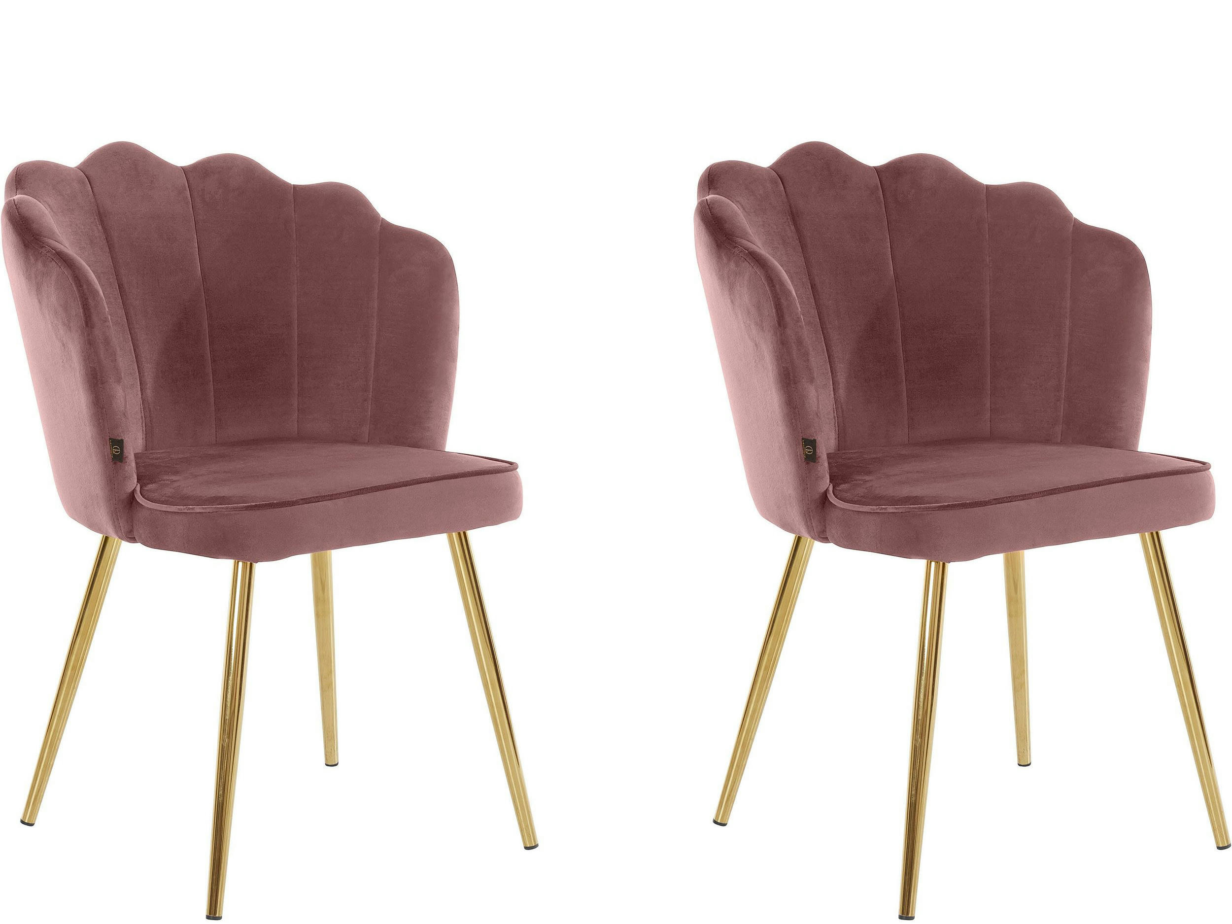 SILVIA - Ensemble de 2 chaises de salle à manger rembourrées en velours rose