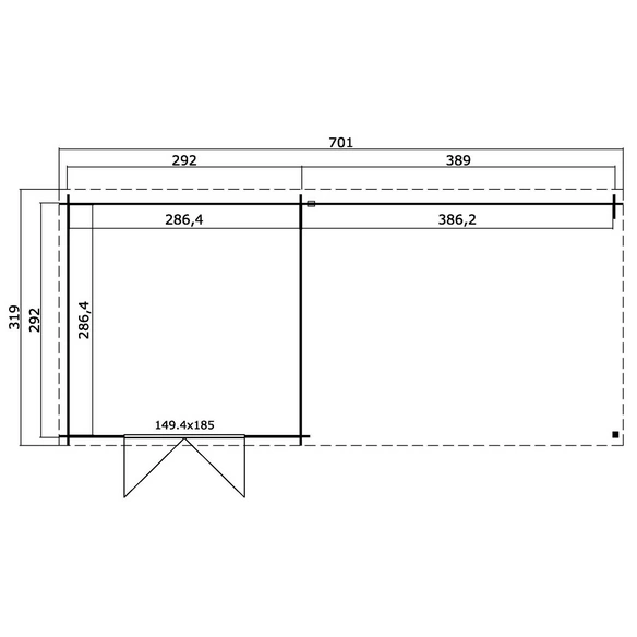Gartenhaus »St Louis«, BxHxT: 701 x 211 x 319 cm, (Außenmaß inkl. Dachüberstand), grüngrau