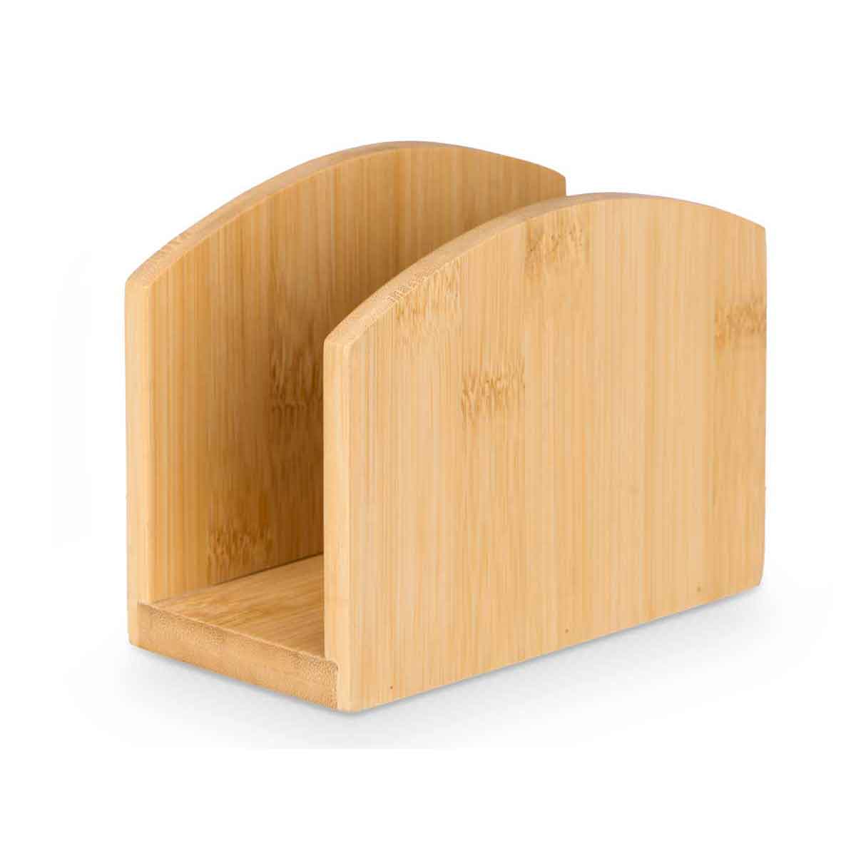 Porta Guardanapos Vertical Em Bambu 13x6,2x10cm