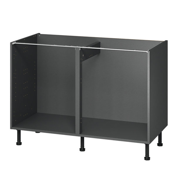 Caisson bas de cuisine Caraway GoodHome anthracite H. 72 cm x l. 120 cm