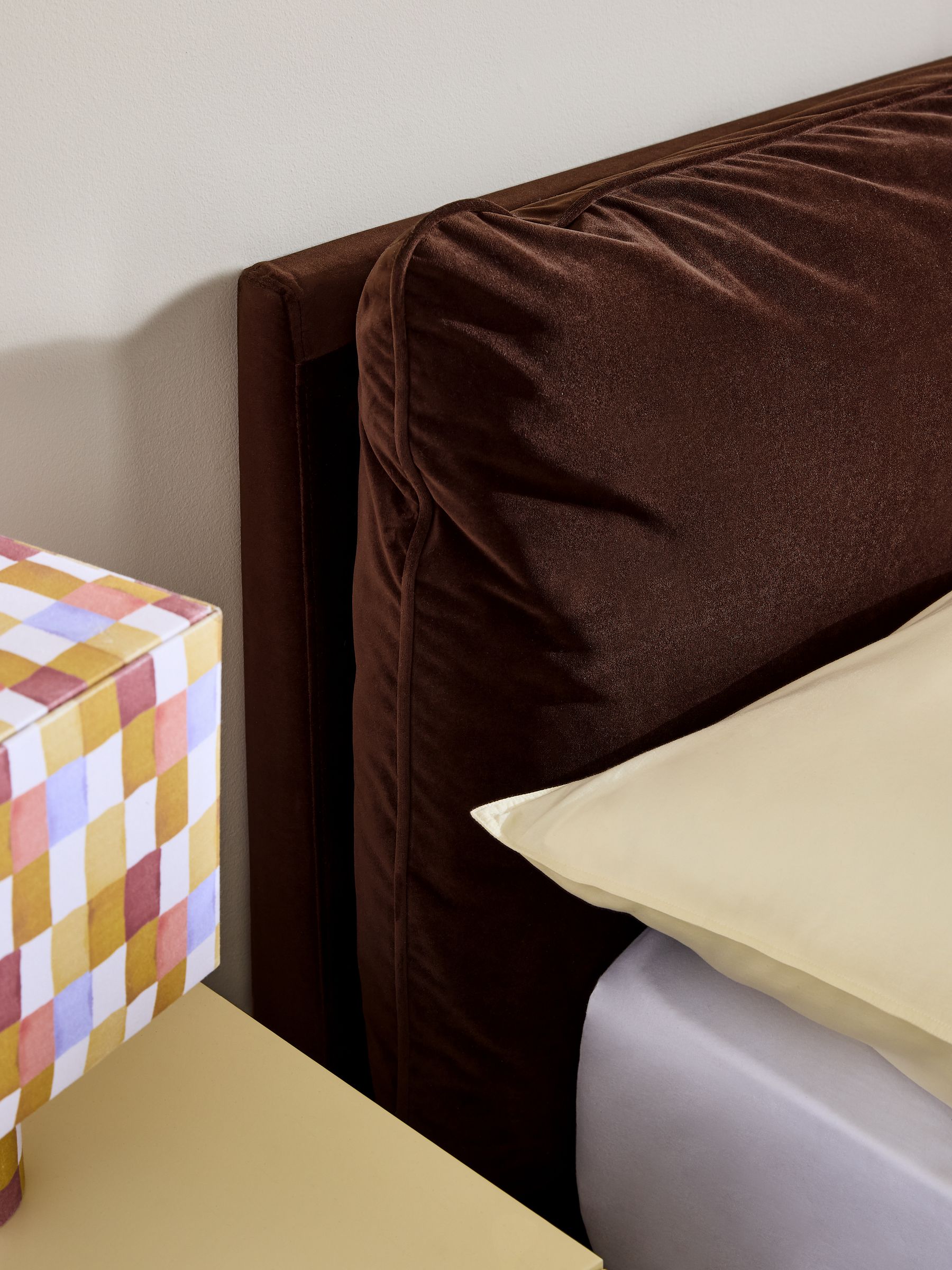 Harlow Ottoman Storage Bed in Chocolate Brown Velvet