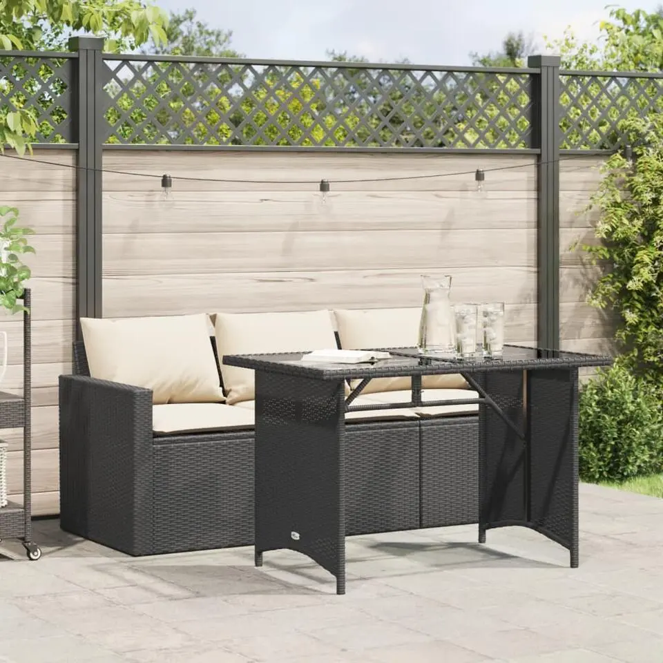 vidaXL - Tuinset - Zwart - Poly rattan