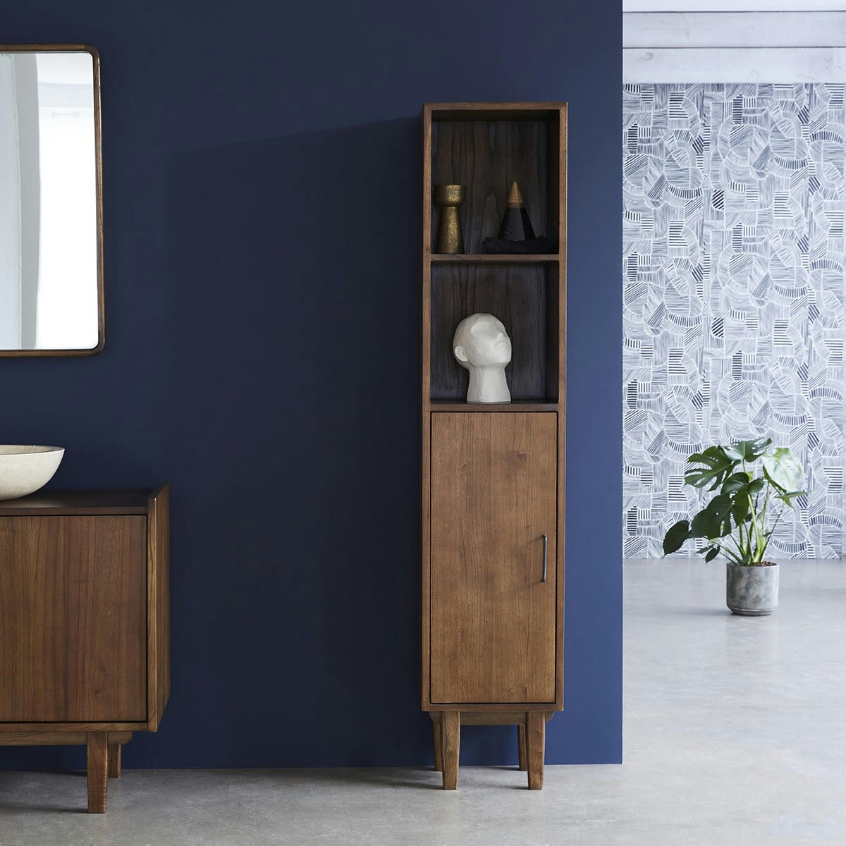 VINTAGE - Colonne de salle de bain en mindi massif