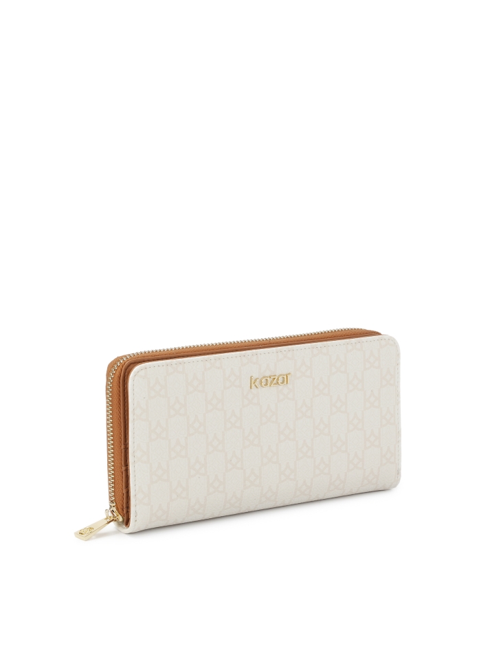 Patterned bright leather wallet