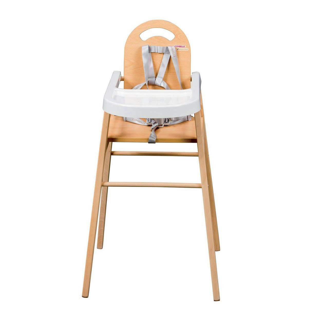 LILI - Chaise haute style scandinave en bois massif vernis naturel