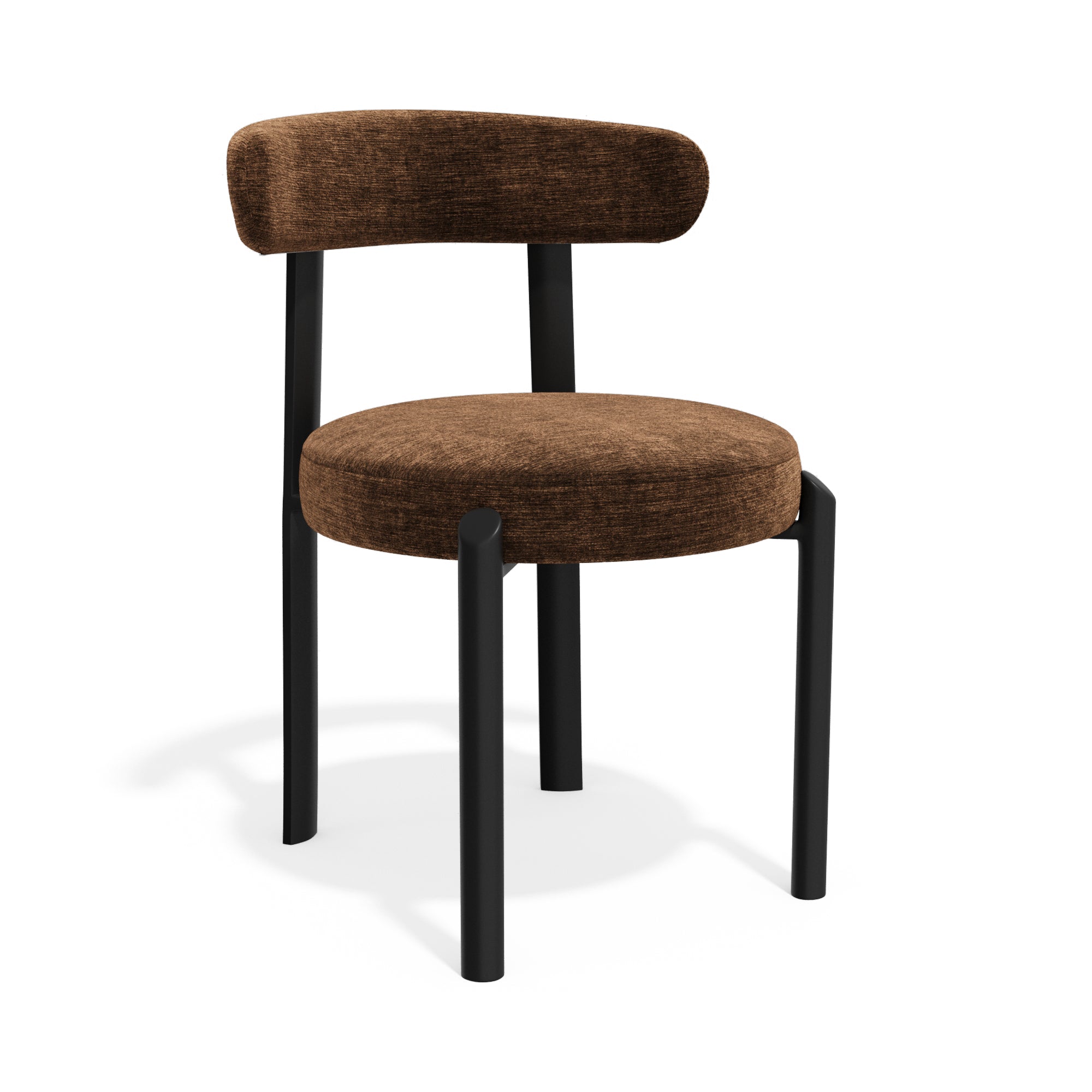 Premium Interiors - Set van 2 stoelen NOMA - zacht aanvoelende geweven stof bruin 56cm