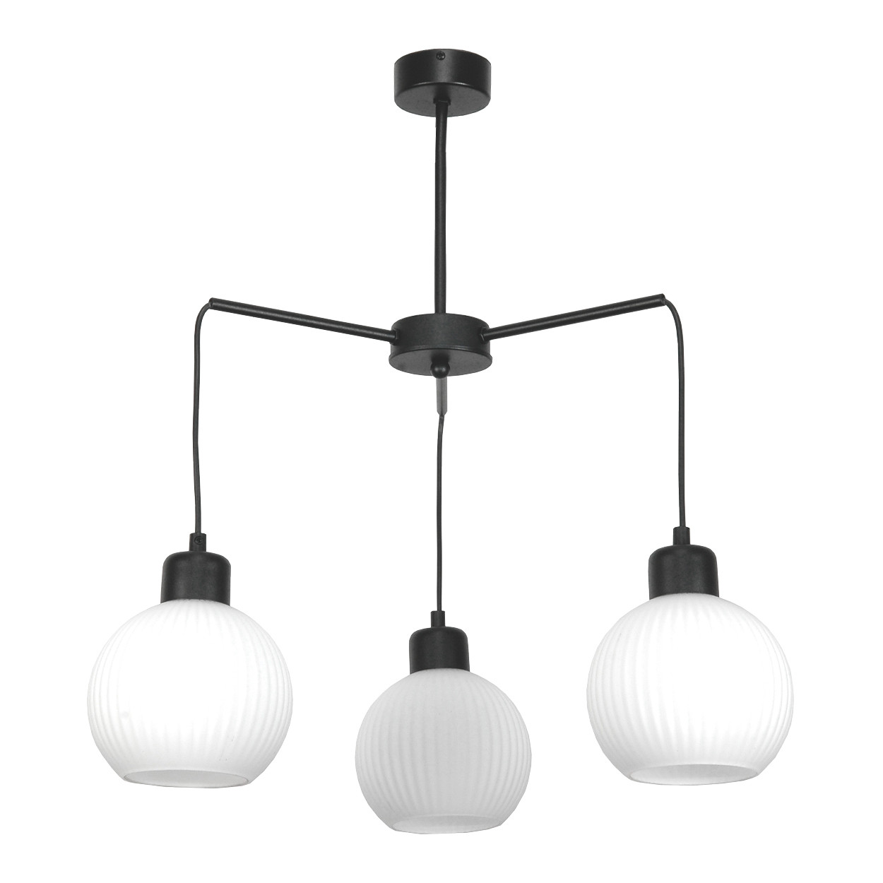 Lampa sufitowa nowoczesna czarna kule białe EDYLIT 3xE27 BETIS 15-272