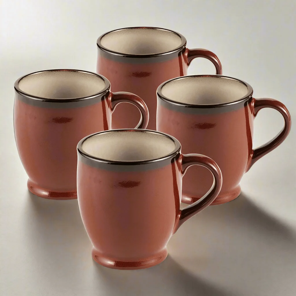 Gourmet Basics Belmont Set of 4 Red Mugs
