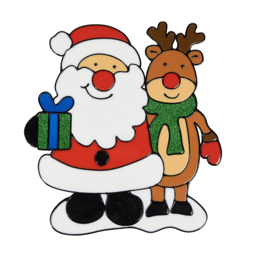 Décoration de fenêtre électrostatique motifs de No&euml;l rétro (2 modèles)