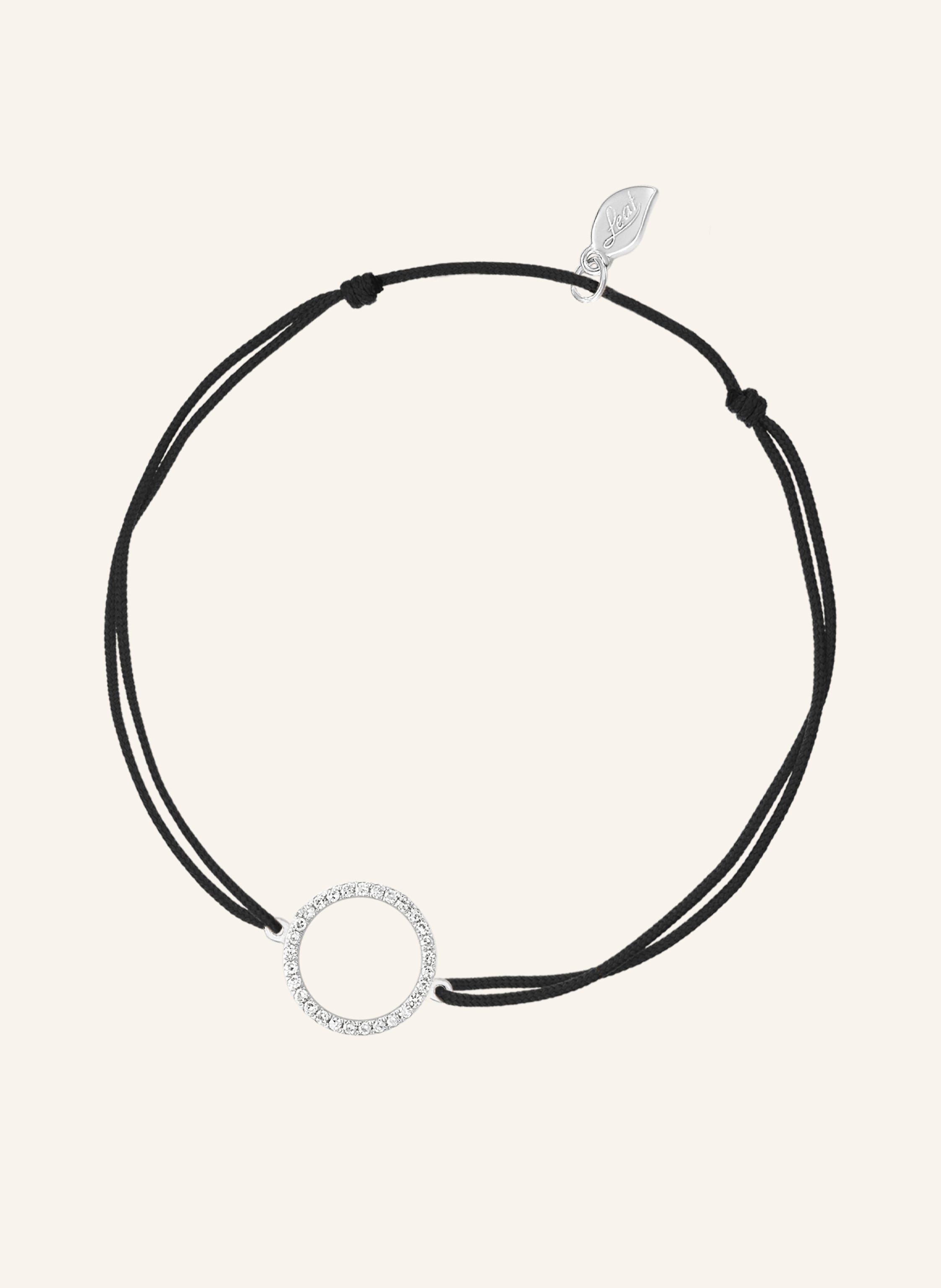 Leaf Freundschaftsarmband CIRCLE aus 18 Karat Weißgold mit Diamanten