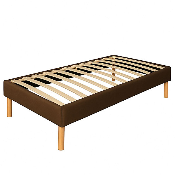 gregory - Solide et Confortable Sommier Tapissier marron   Pieds en 20 cm pour matelas en 90x200 - 13 Lattes - Montage Rapide et F