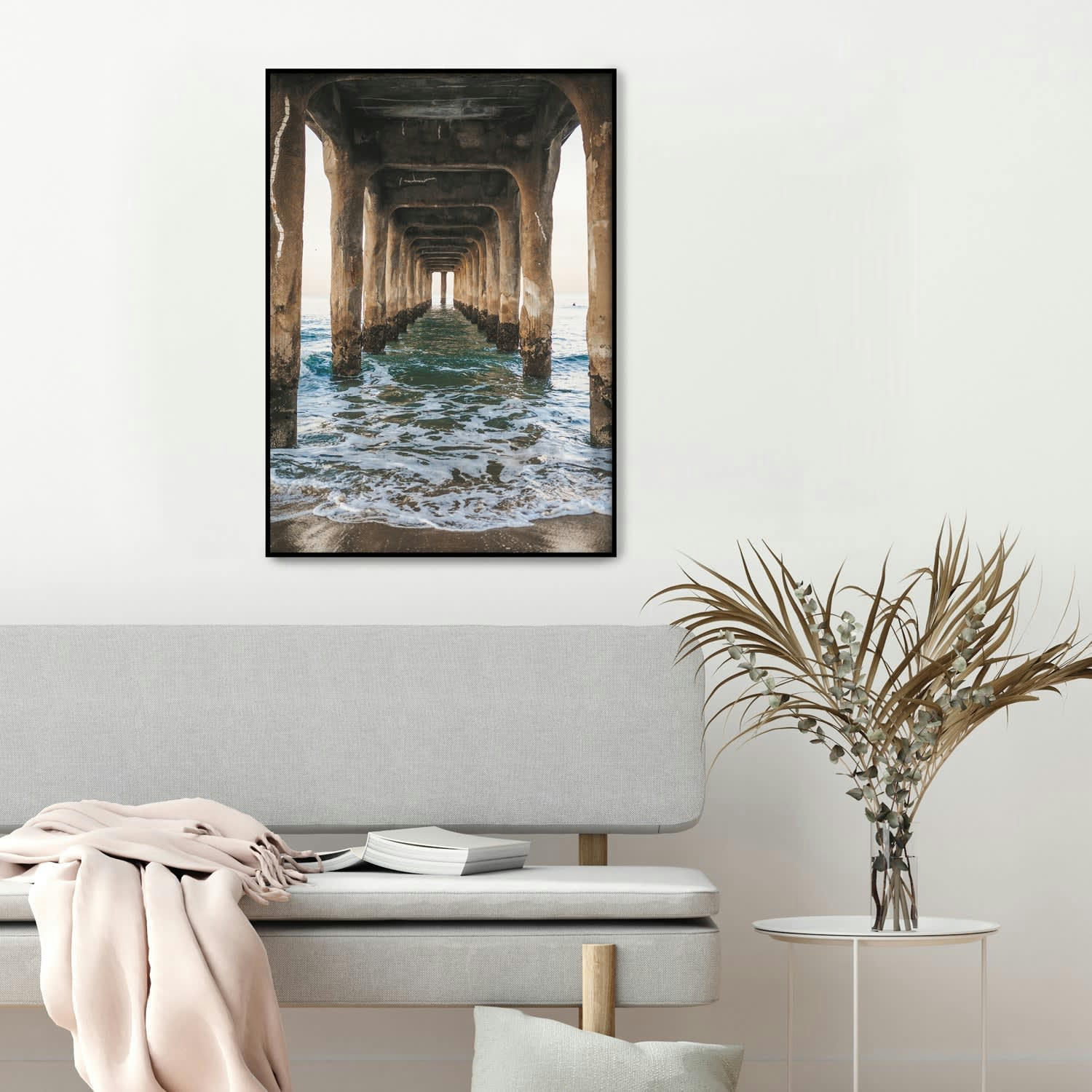 MAR - Affiche avec cadre noir - Depuis le quai - 50x70