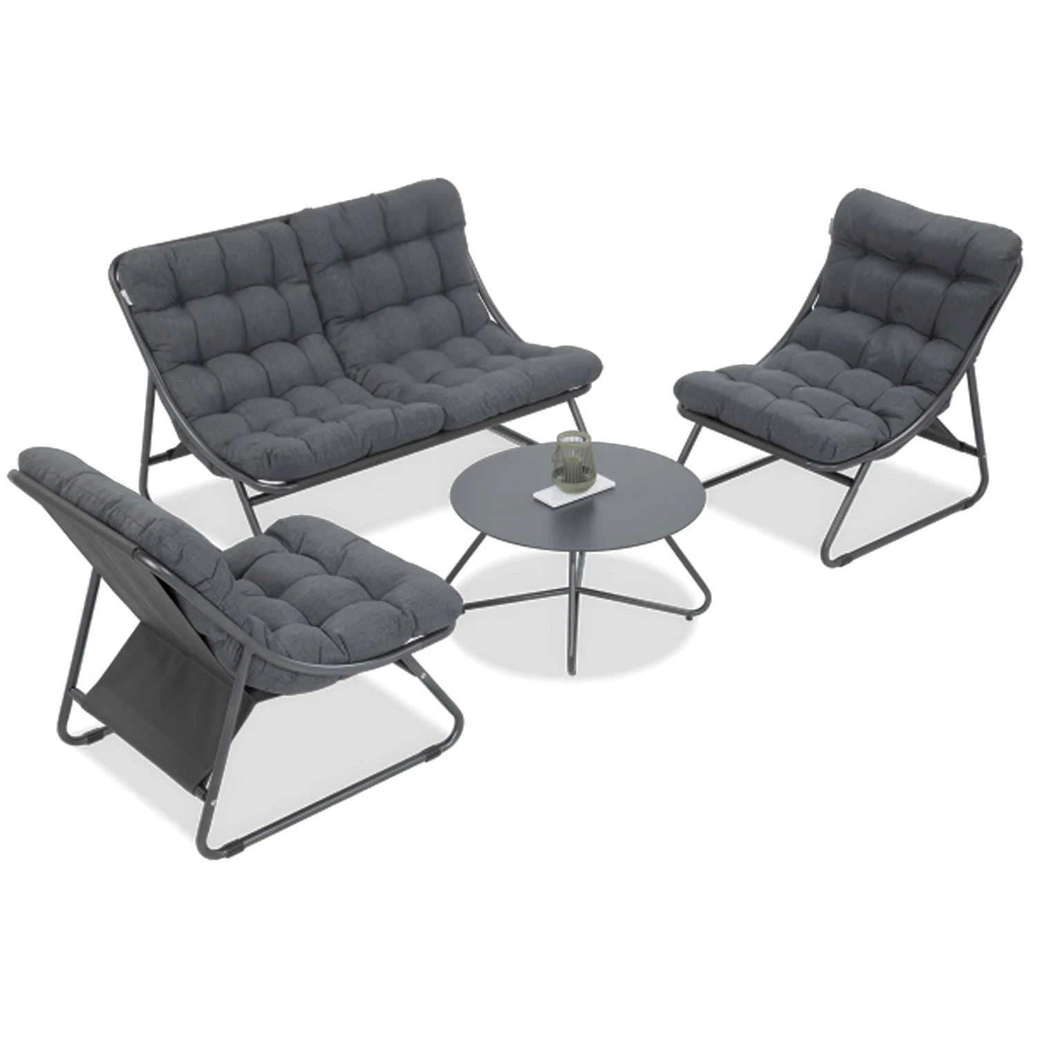 Zestaw Mebli Ogrodowych Komplet VISTA CAFFE Stolik 2x Fotel Sofa