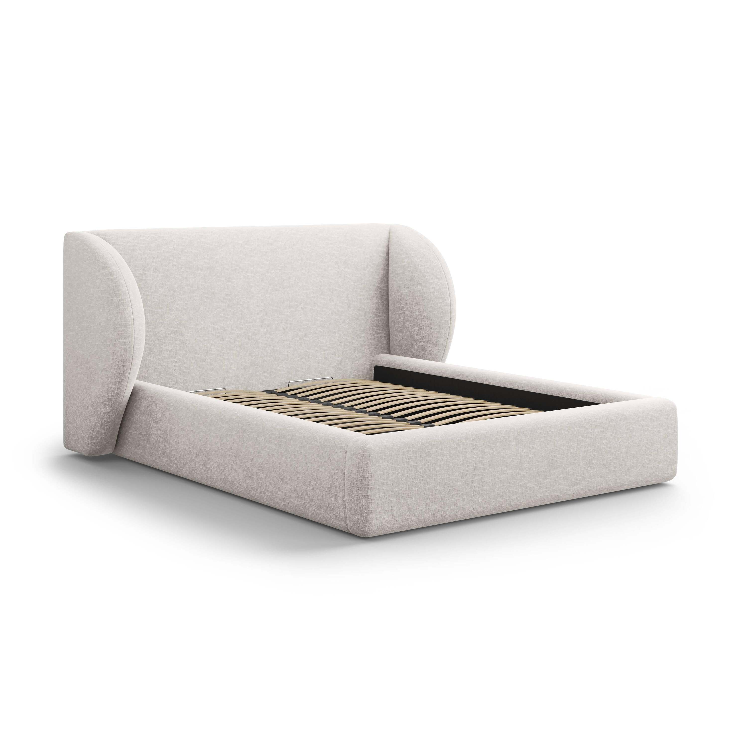 Micadoni Bedframe Miley met Opbergruimte - 200 x 200 cm - Chenille - L