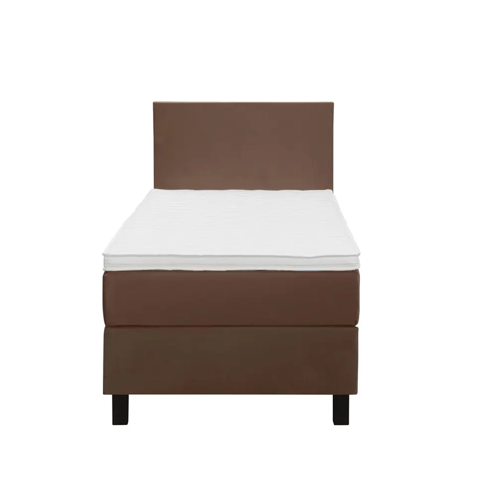 Boxspring Liv egaal - bruin - 90x200 cm - vierkante poot