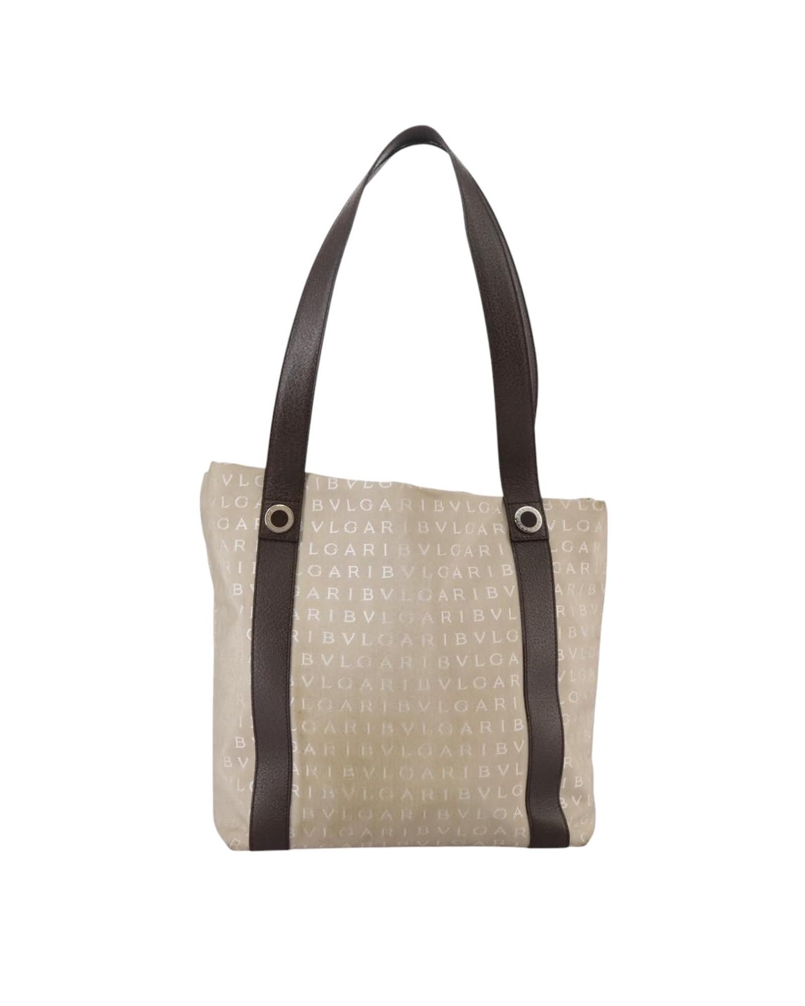 Bulgari Preloved Beige Canvas Tote Bag Wo