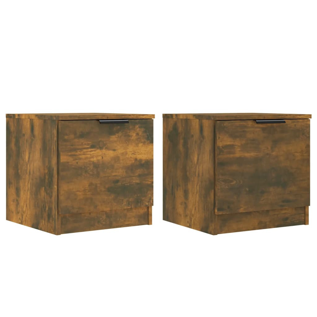 2x Szafka Nocna Stolik Komoda Brązowa z Drzwiami Do Sypialni 40x39x40 cm