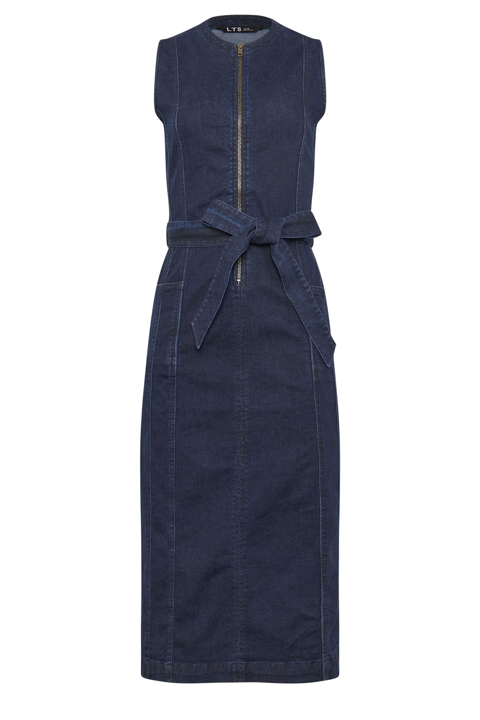Long Tall Sally Tall Zip Front Denim Midi Dress