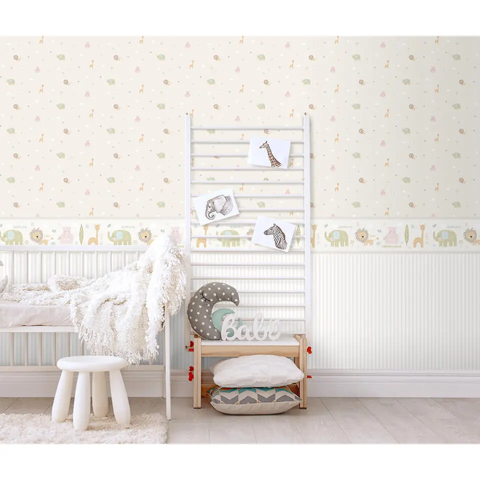 Sanders & Sanders behang dieren lichtgroen - 53 cm x 10 m