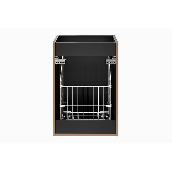 Meuble de rangement NOXERA40 cmPanier à linge intégréNoir matDesign rainuré