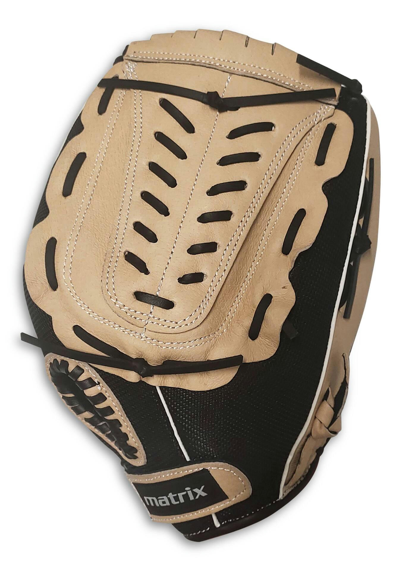 Matrix Fielding Glove, Black/Camel, Left-Hand Catch, 12-in