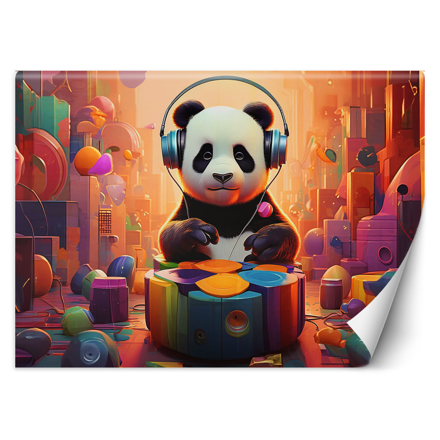 Feeby Fototapeta, Panda w słuchawkach 150x105
