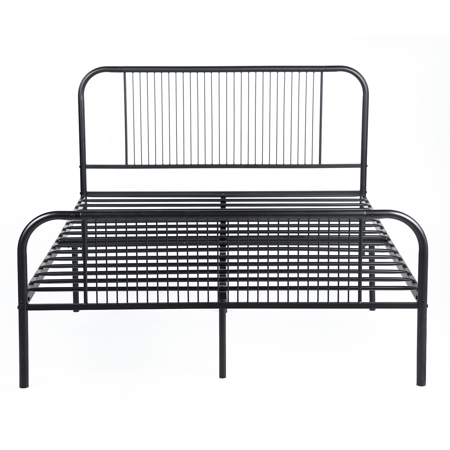 - Cadre de lit métal noir industriel sans matelas 196.4*141.2*95cm