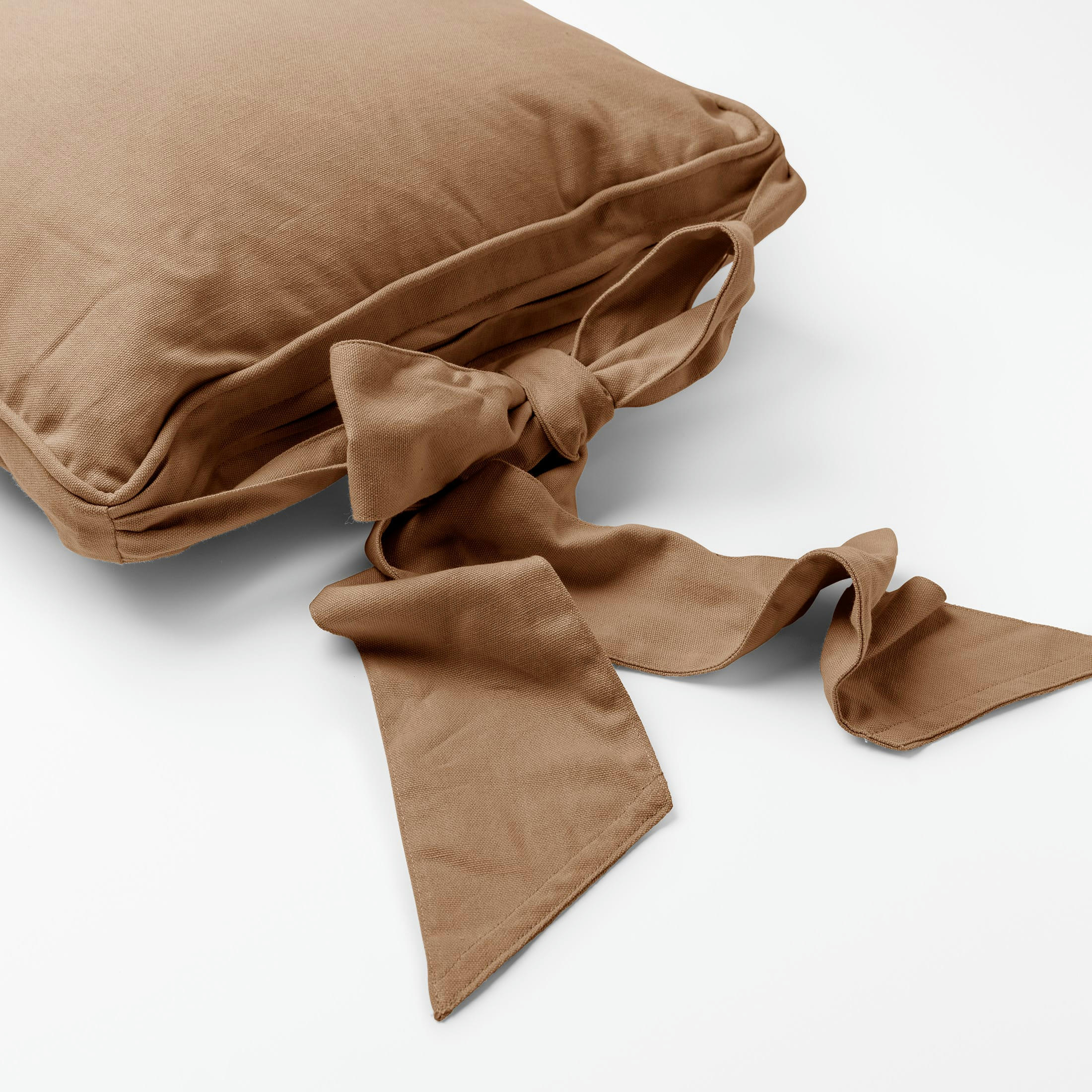 - Housse de galette de chaise marron en coton 45x45 cm uni