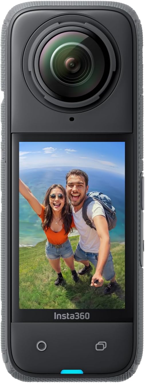 Insta360 X4 Standard Bundle - Waterproof 8K 360 Action Camera  4K Wide-Angle Video  Invisible Selfie Stick Effect  Removable Lens Guards  135 Min Battery Life  AI Editing  Stabilization