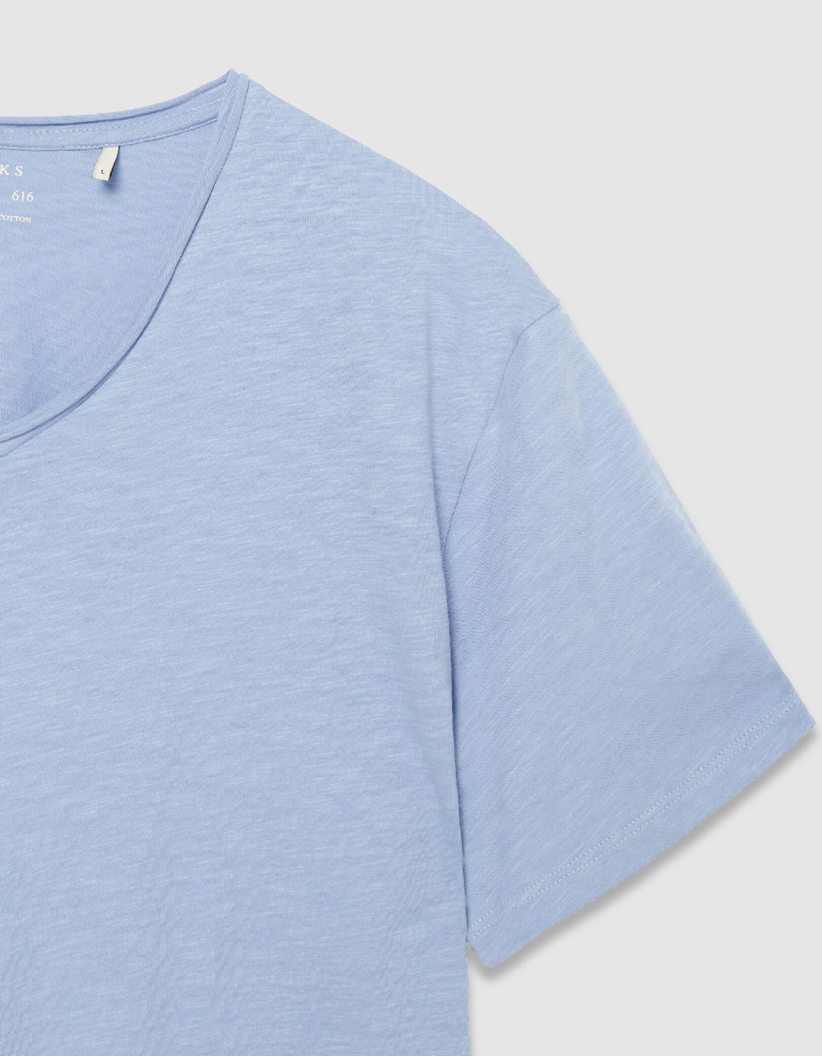 T-shirt encolure V parme coton bio flammé Homme
