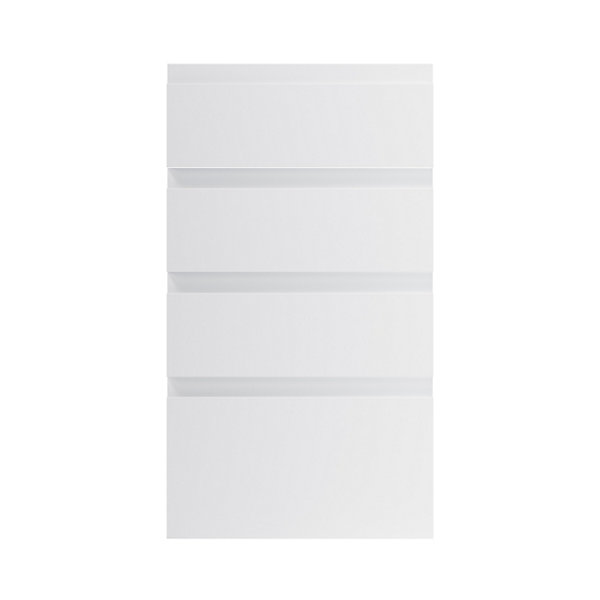 Façade de cuisine 3 tiroirs et 1 casserolier Garcinia gris clair brillant l. 40 cm x H. 72 cm GoodHome