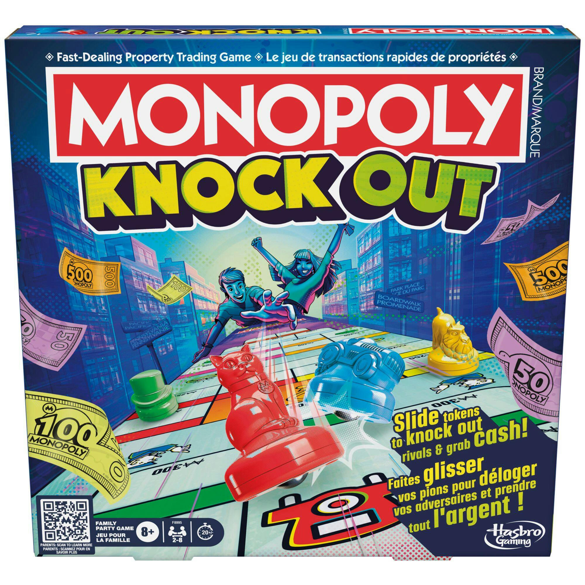 Monopoly Knockout Family Party Game, Quick-Playing Board Games for Ages 8+