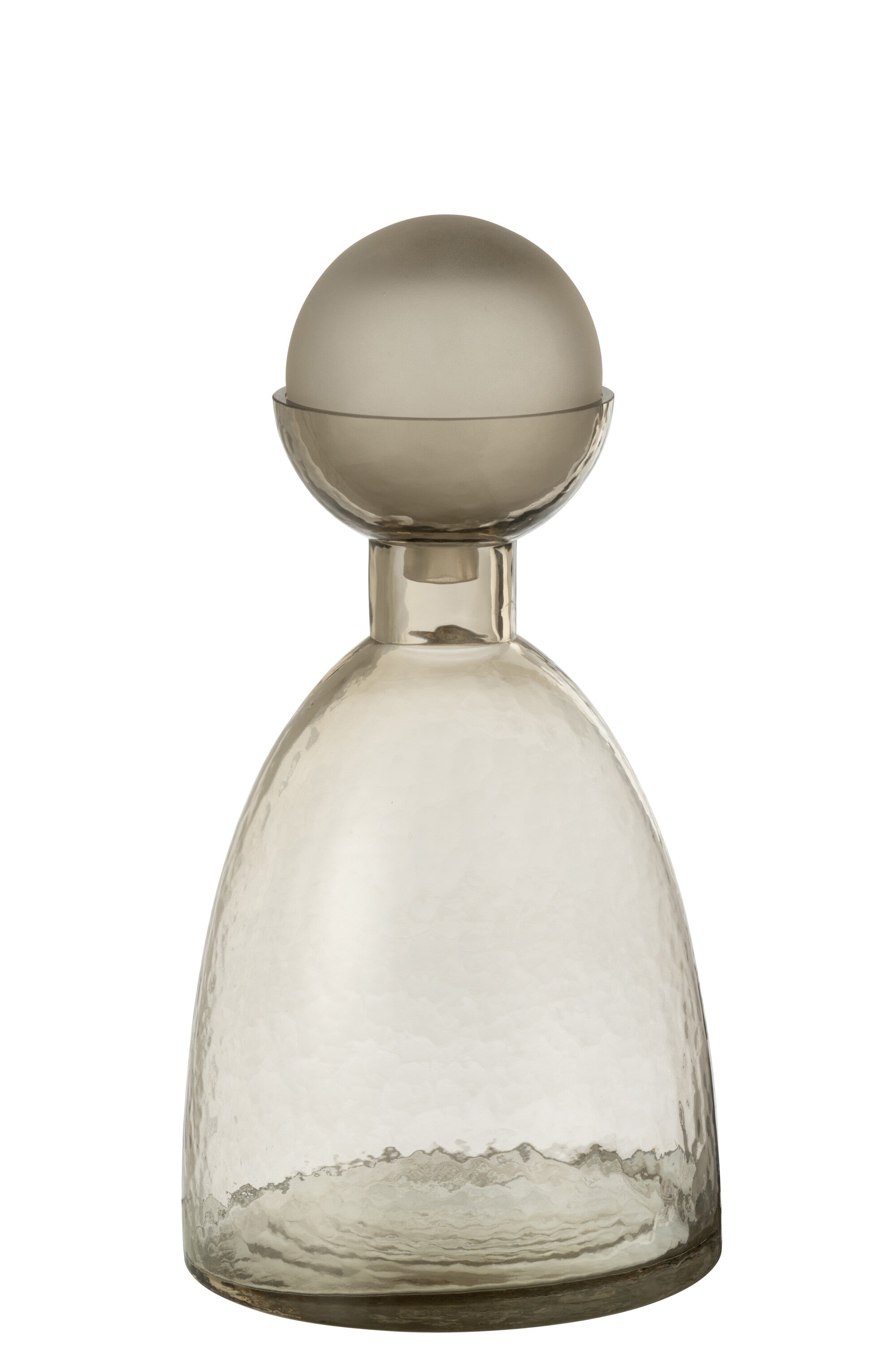 J-Line vaas Fles + Dop Yara - glas - grijs - medium - Ø 18 c