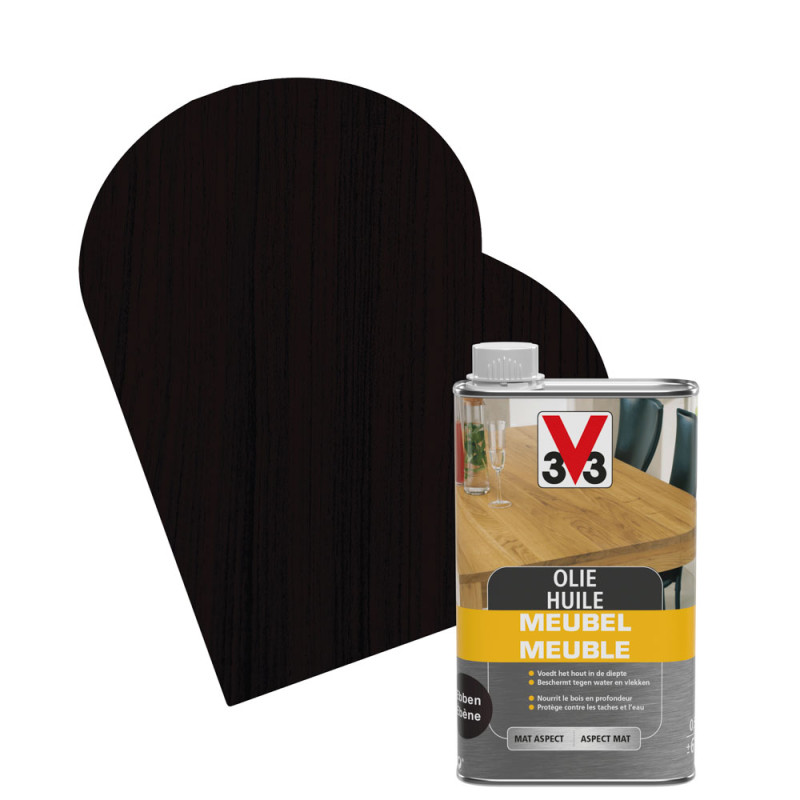 Huile pour meuble ébène mat 0,5 L V33