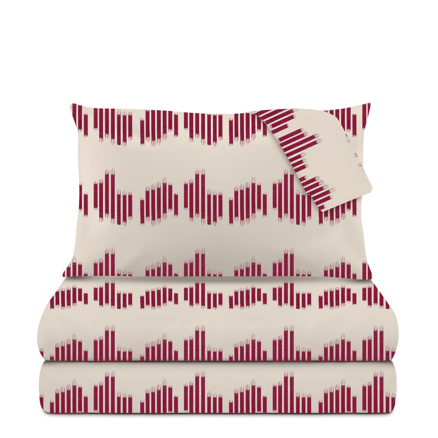 Completo letto matrimoniale geometrie blordeaux cotone