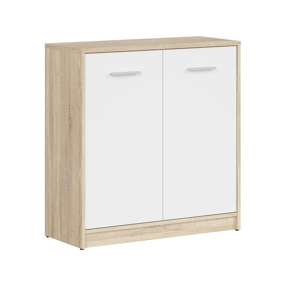 - Buffet 2 portes stratifiés naturel et blanc