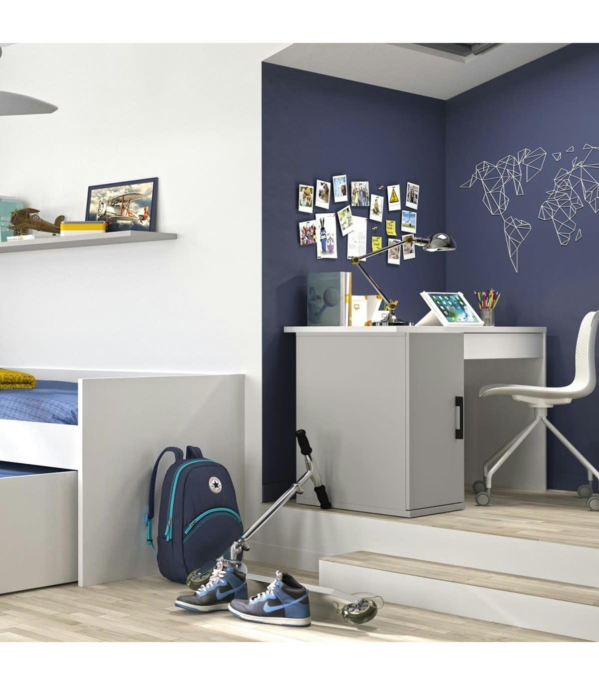 UGO - Bureau avec caisson de rangement et tiroir