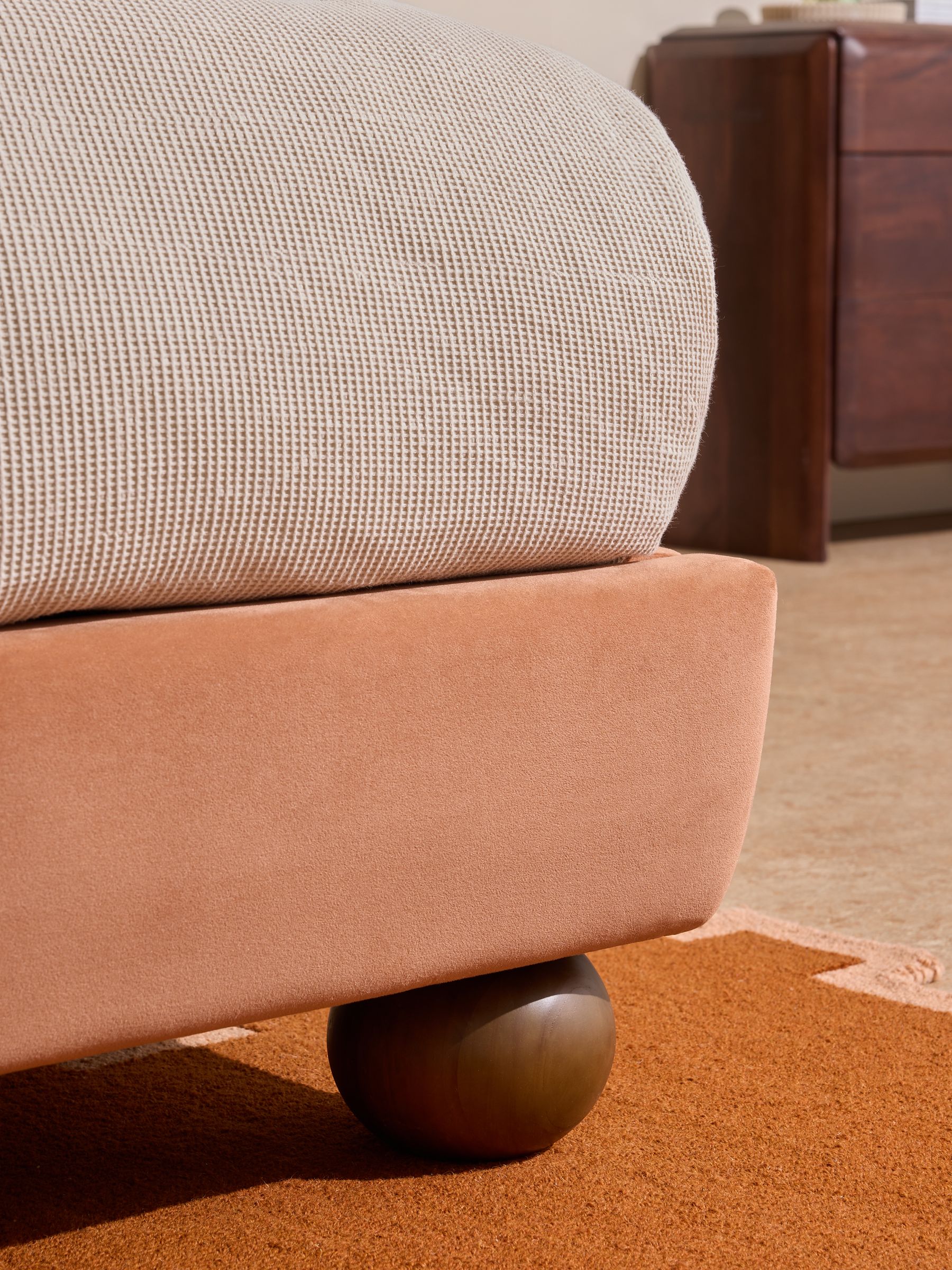 Ellio Bed in Velvet Truffle Natural