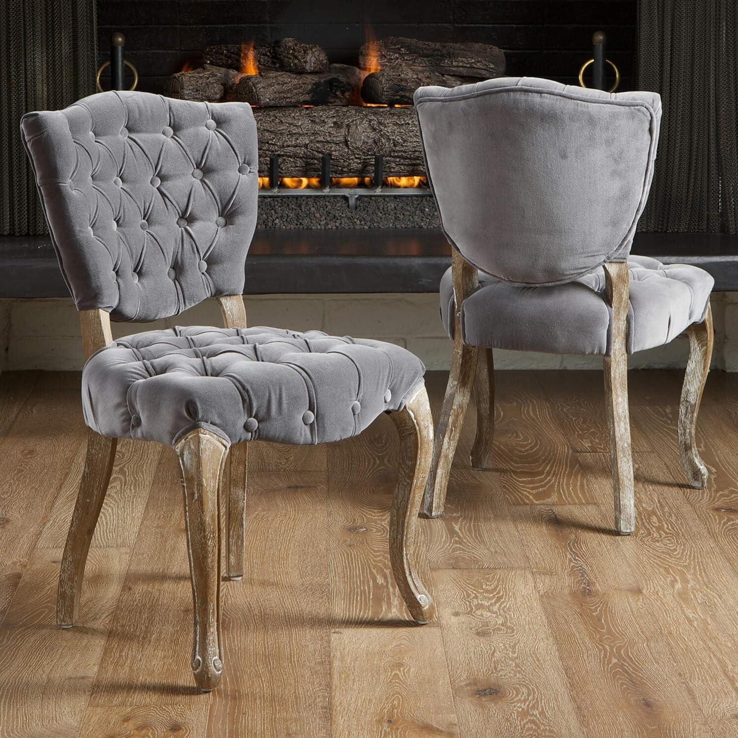 Roomfitters Tufted Dining Chair Set of 2, Comfortable Padded Seating