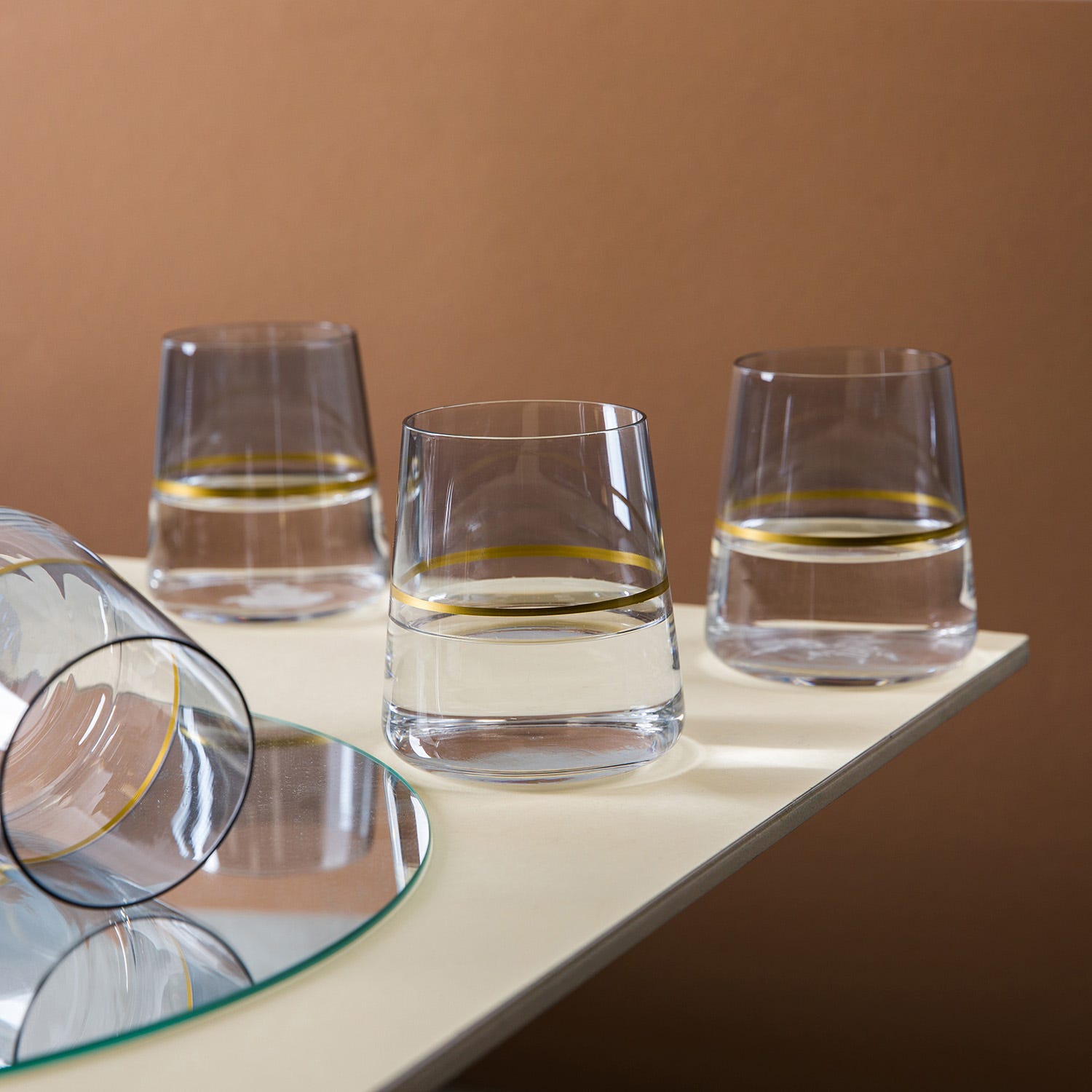 Set 6 bicchieri acqua 420 ml blu e oro Spectrum