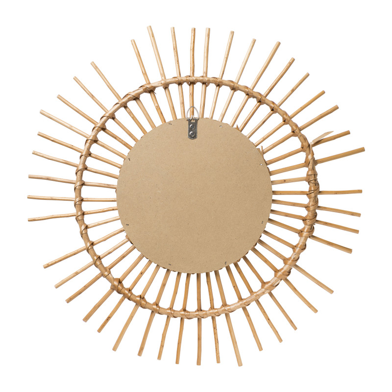 Zonnespiegel met rotan rand - &Oslash;55 cm