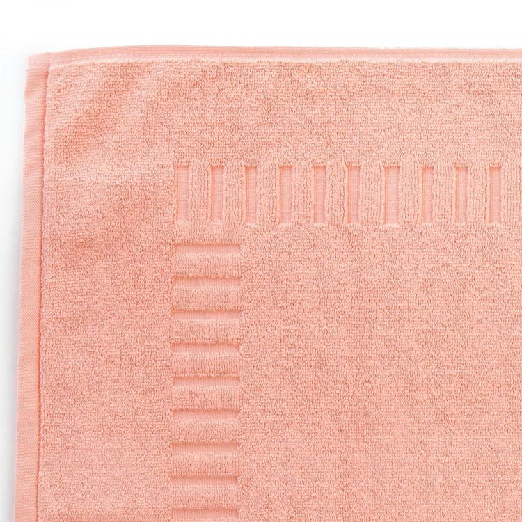 PURE SQUARE - Tapis de bain en Coton Corail 50x70 cm