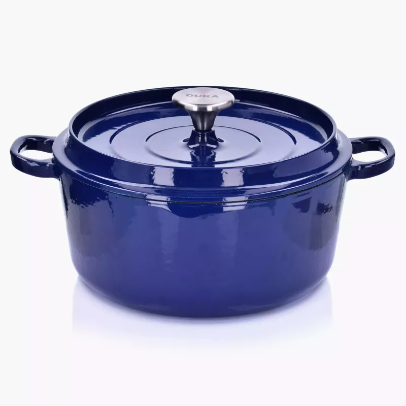 Garnek z pokrywką DUKA BJORN 4200 ml granatowy żeliwo