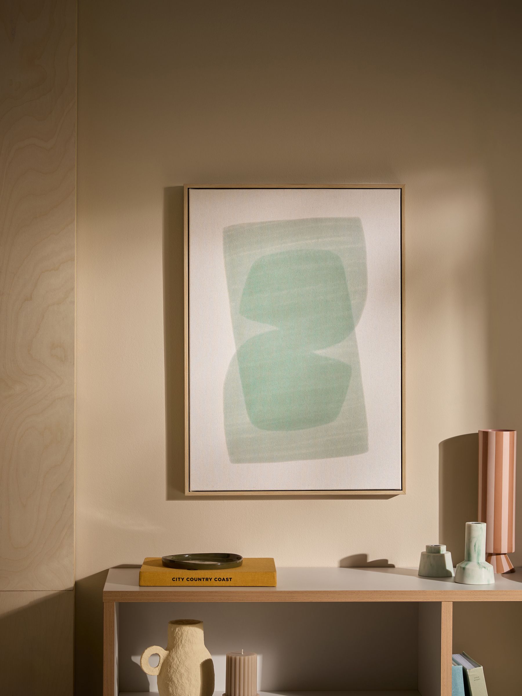Abstract Canvas Wall Art in Kinney Turquoise
