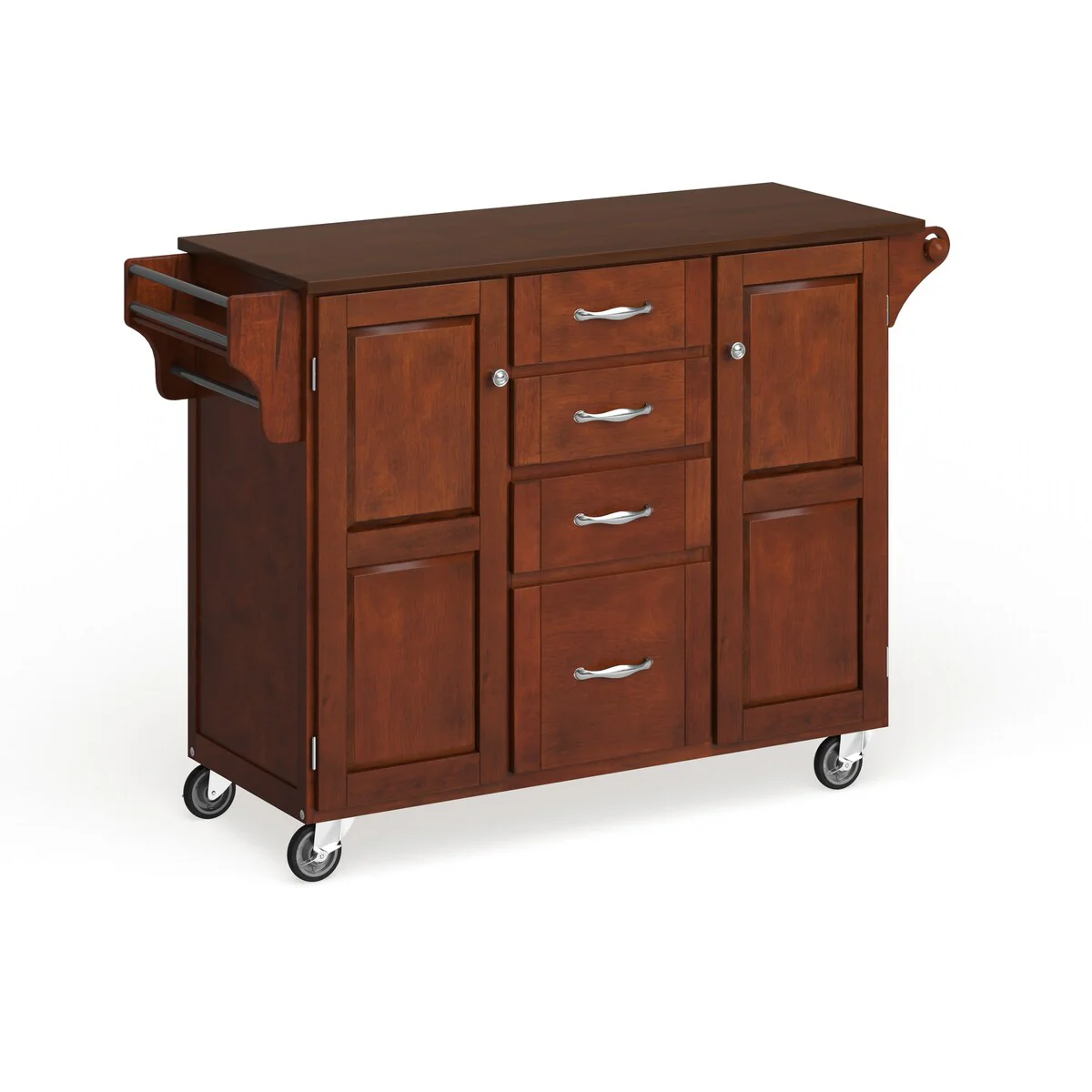 Copper Grove Puff Island Cherry Finish with Cherry Top Kitchen Cart